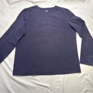 Eileen Fisher Organic Cotton Long Sleeve Top Navy Size M